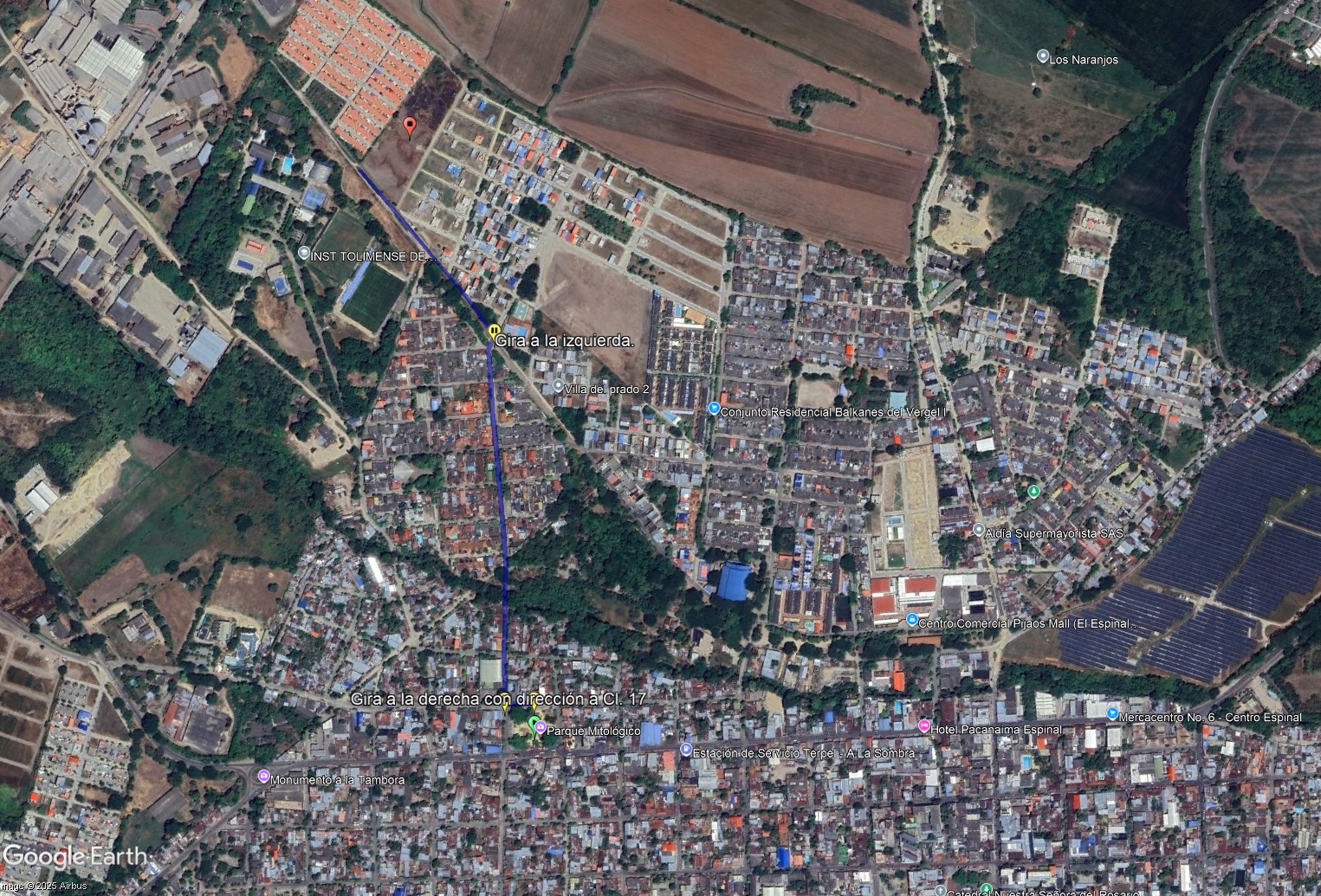 Mapa de ubicación - Prados del Norte, El Espinal, Tolima